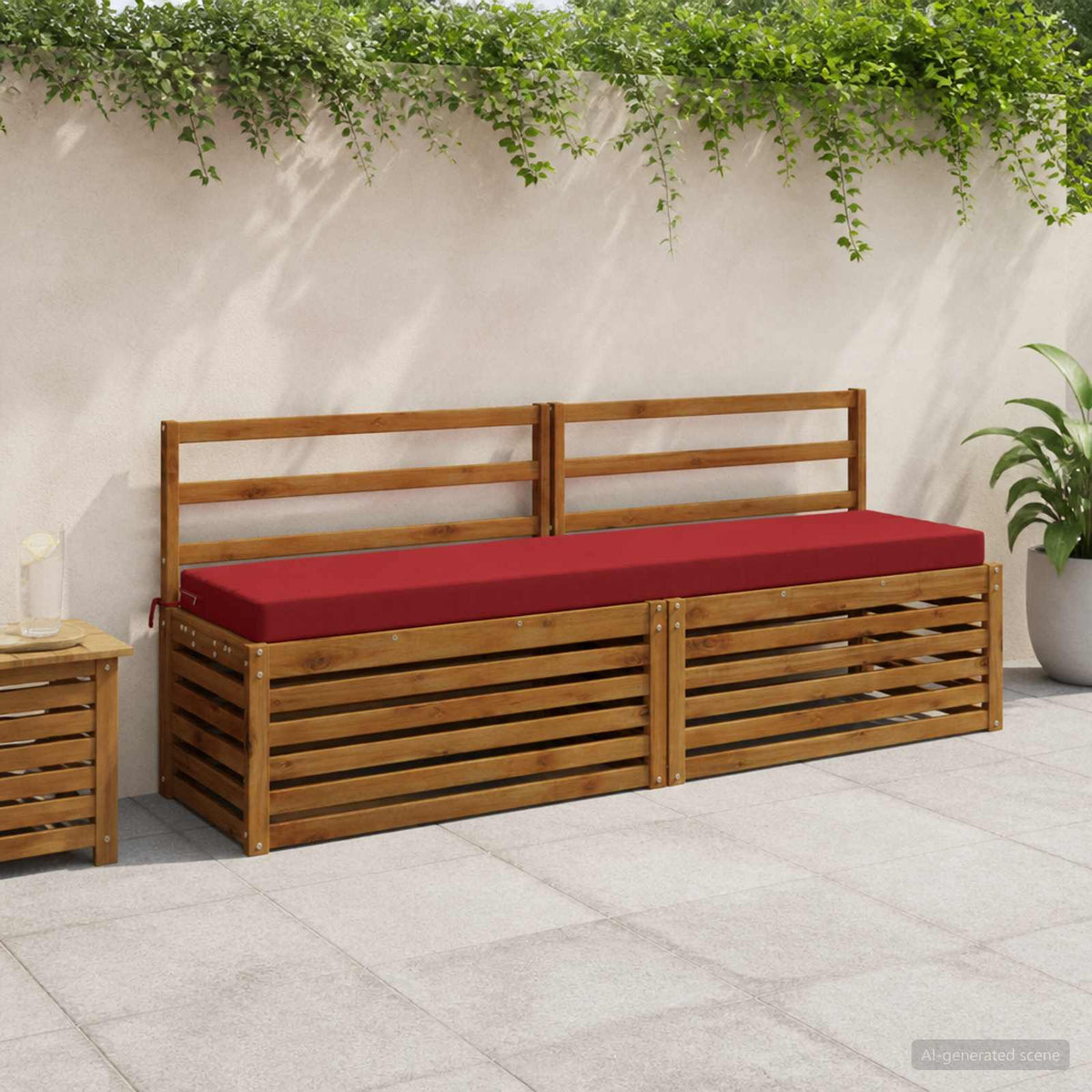 vidaXL 2-Piece Bench Cushions SOEST 2 pcs 100% Polyester Wine Red 1