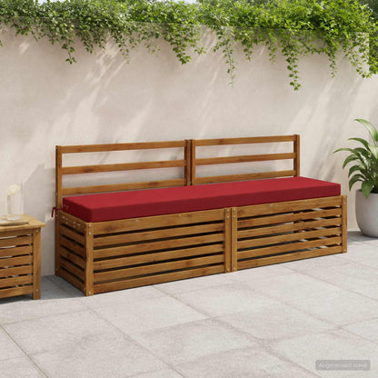 vidaXL 2-Piece Bench Cushions SOEST 2 pcs 100% Polyester Wine Red 1