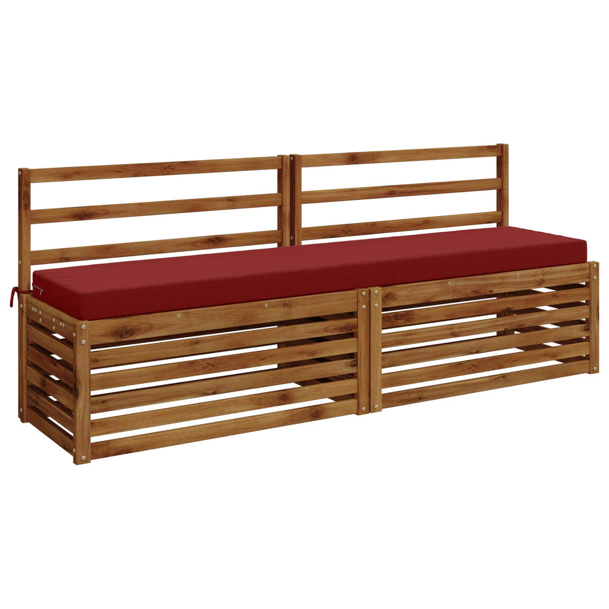 vidaXL 2-Piece Bench Cushions SOEST 2 pcs 100% Polyester Wine Red 3