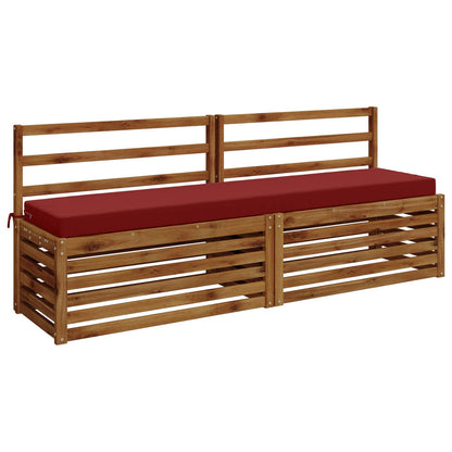 vidaXL 2-Piece Bench Cushions SOEST 2 pcs 100% Polyester Wine Red 3