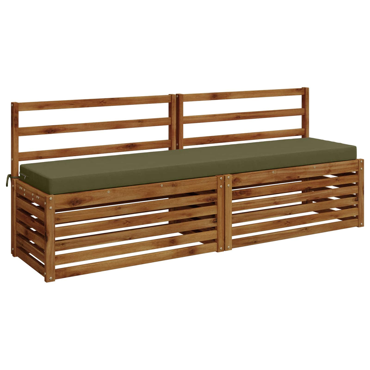 vidaXL 2-Piece Bench Cushions SOEST 2 pcs 100% Polyester Olive Green 3