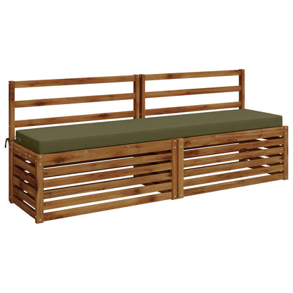 vidaXL 2-Piece Bench Cushions SOEST 2 pcs 100% Polyester Olive Green 3