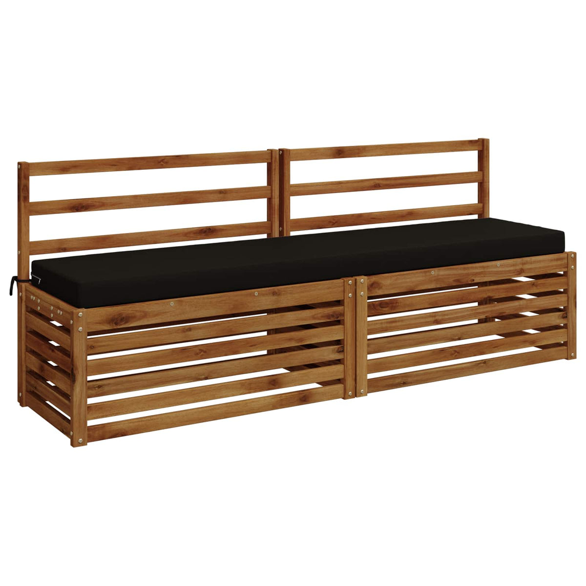 vidaXL 2-Piece Bench Cushions SOEST 2 pcs 100% Polyester Black 3