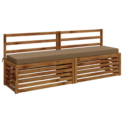 vidaXL 2-Piece Bench Cushions SOEST 2 pcs 100% Polyester Taupe 3
