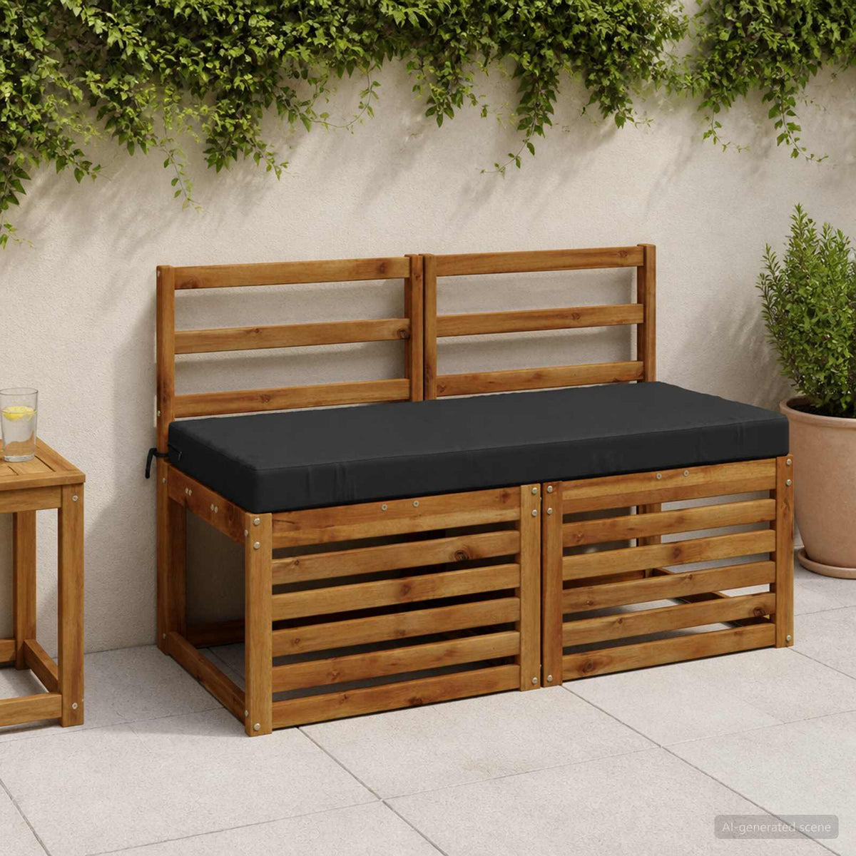 Bench Cushions SOEST 2 pcs 100% Polyester Dark Blue