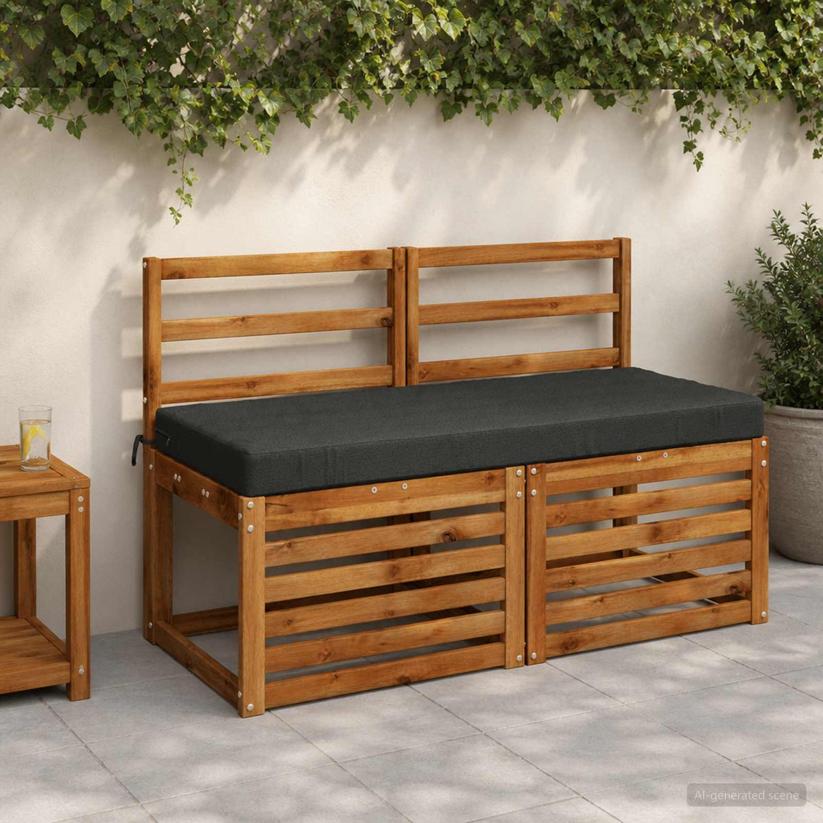 Bench Cushions SOEST 2 pcs 100% Polyester Anthracite