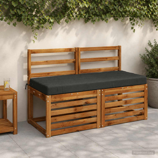 Bench Cushions SOEST 2 pcs 100% Polyester 110 x 50 x 8 cm Melange Anthracite