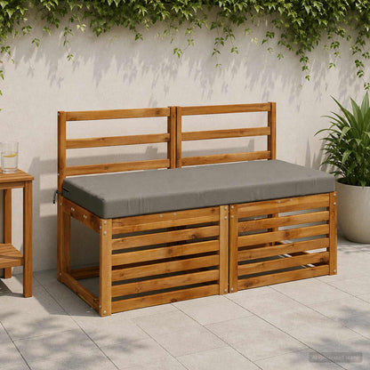 vidaXL Bench Cushions SOEST 2 pcs 100% Polyester Grey 120 x 50 x 8 cm 1