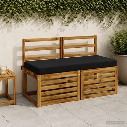 vidaXL Bench Cushions SOEST 2 pcs 100% Polyester Black 110 x 50 x 8 cm 1