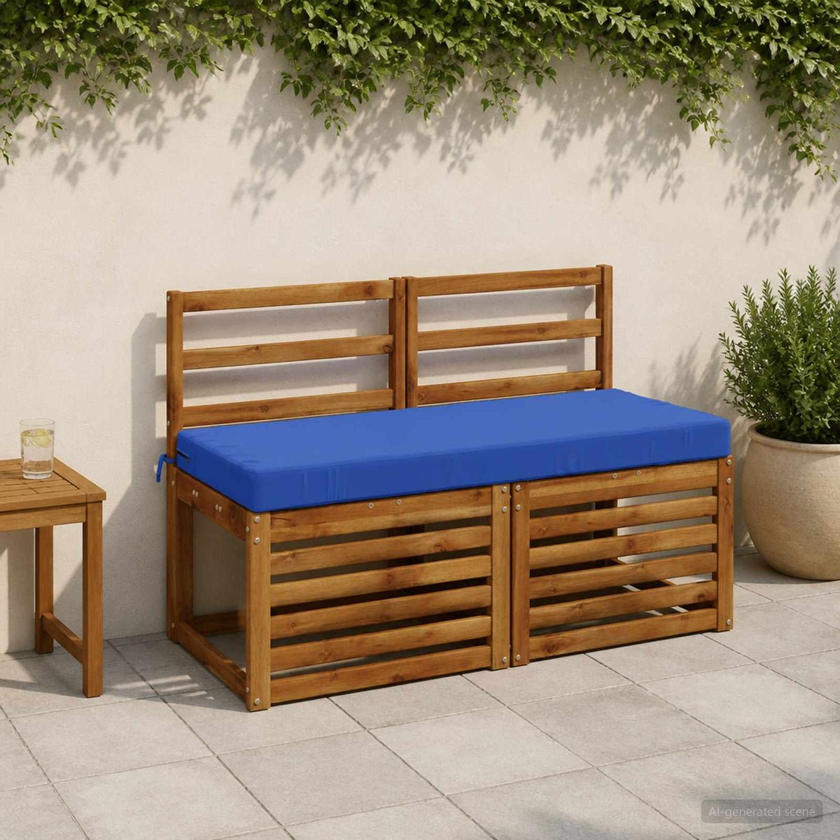 Bench Cushions SOEST 2 pcs 100% Polyester Royal Blue 1