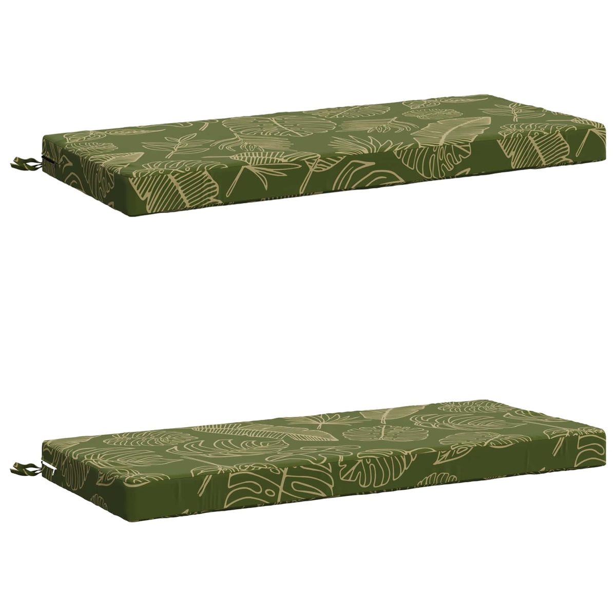 vidaXL Bench Cushions SOEST 2 pcs 100% Polyester Leaf Design 2