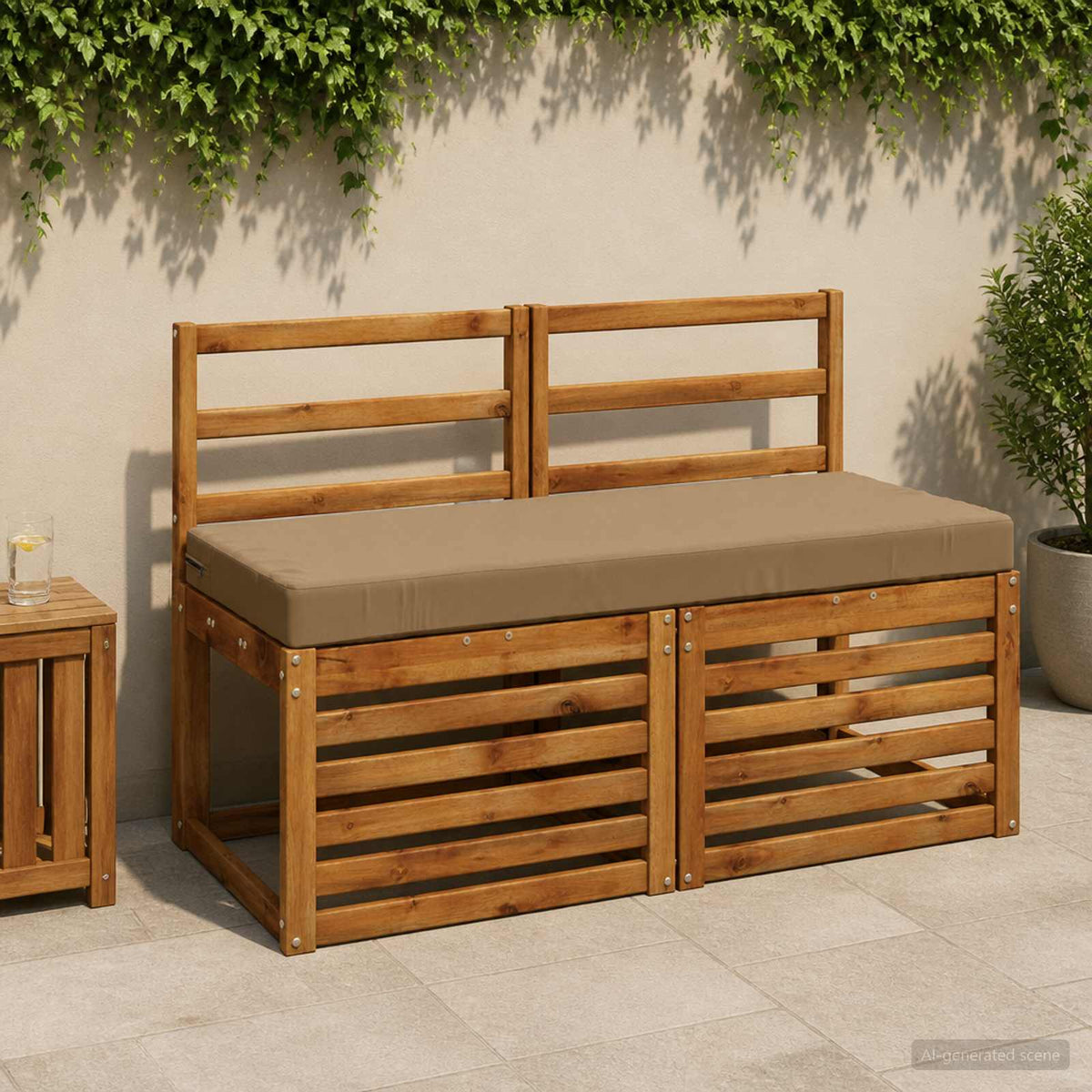 Bench Cushions SOEST Polyester Taupe