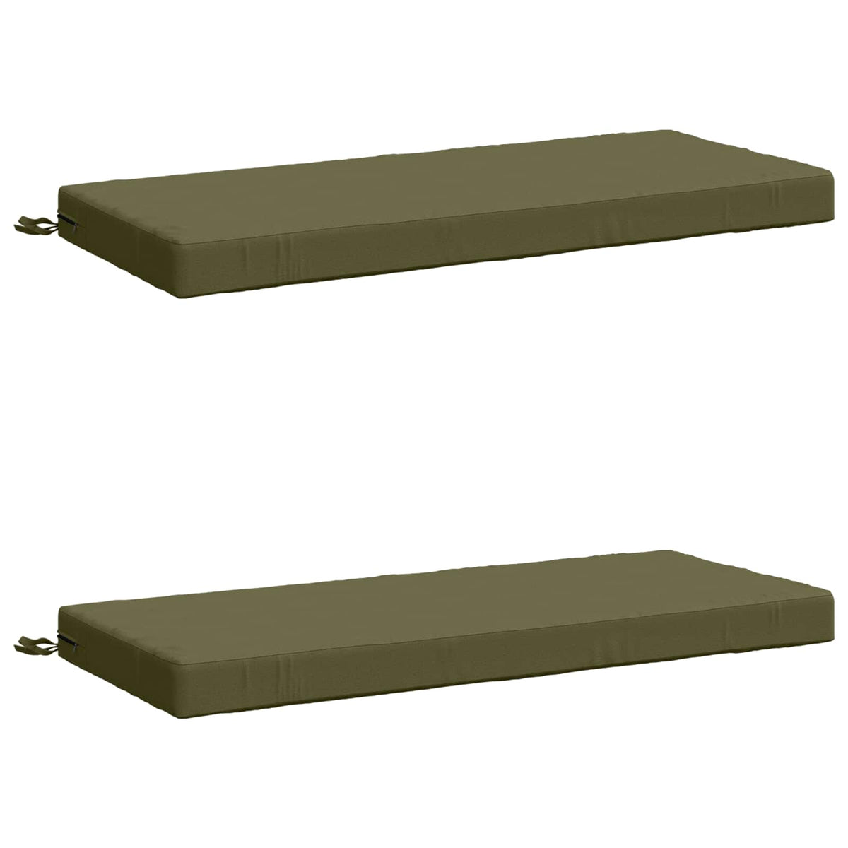 Bench Cushions SOEST 2 pcs 100% Polyester Olive Green