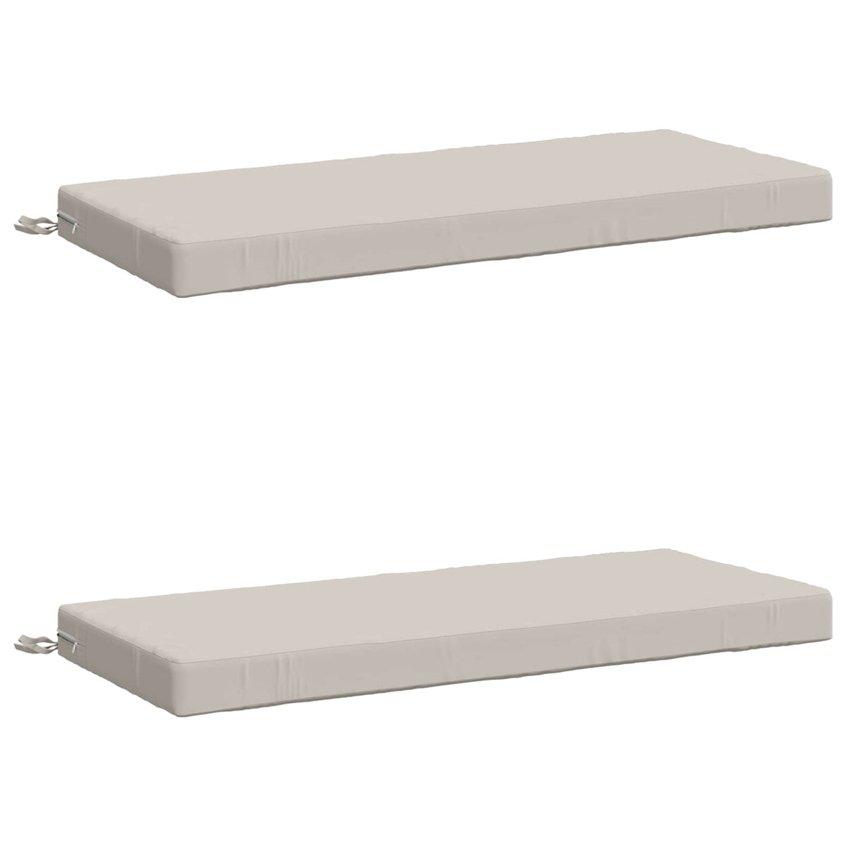 vidaXL Bench Cushions SOEST 2 pcs 100% Polyester White 120 x 50 x 8 cm 2