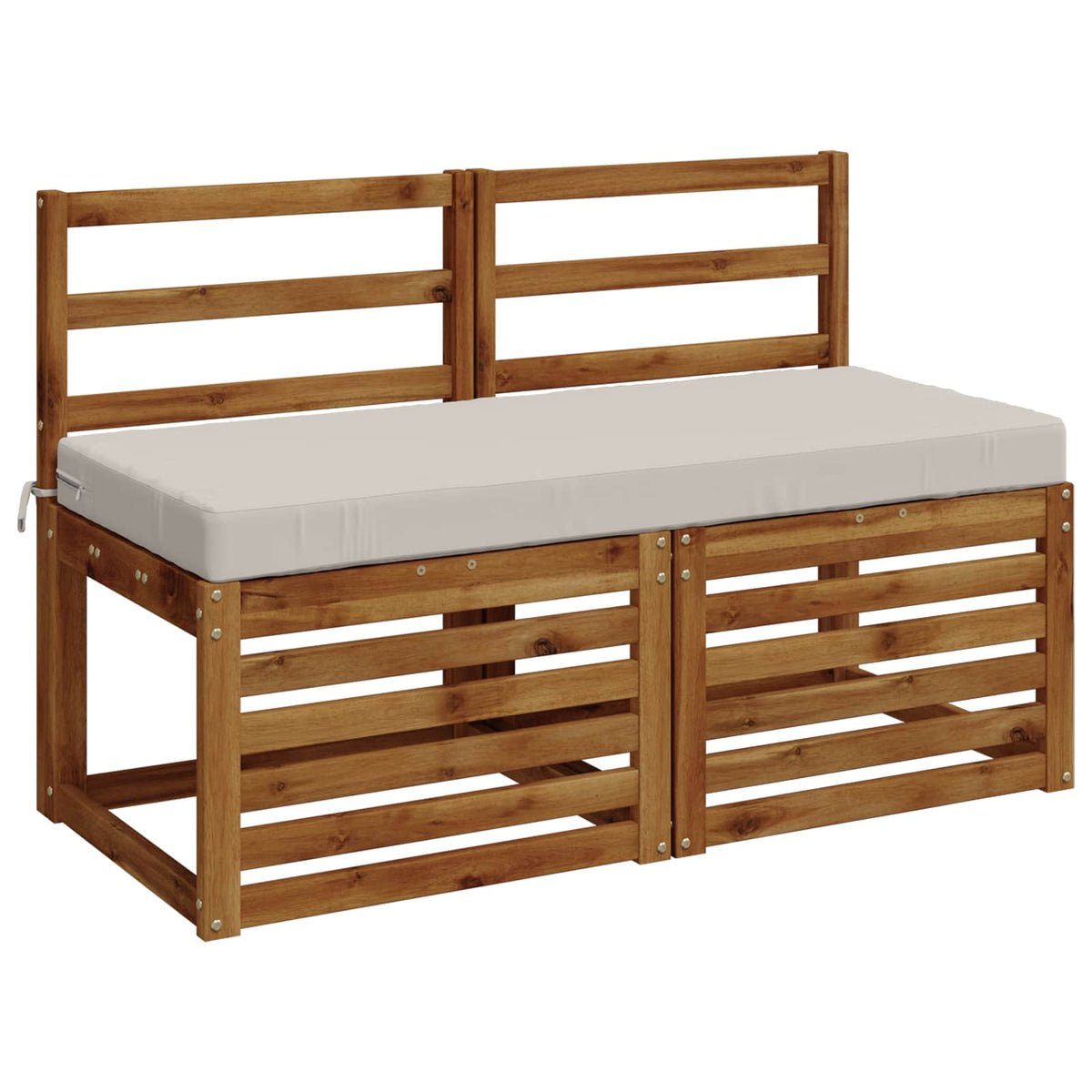 vidaXL Bench Cushions SOEST 2 pcs 100% Polyester White 120 x 50 x 8 cm 3