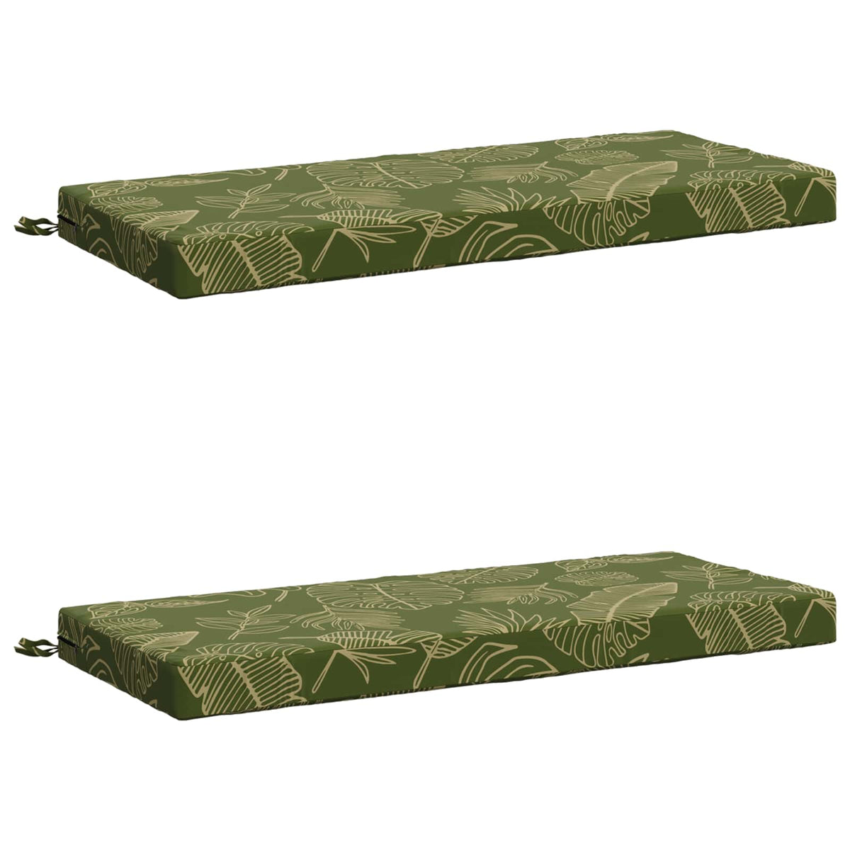 vidaXL Bench Cushions SOEST 2 pcs 100% Polyester Leaf Design 2