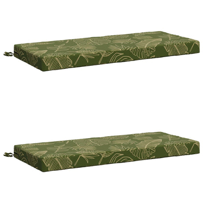 vidaXL Bench Cushions SOEST 2 pcs 100% Polyester Leaf Design 2