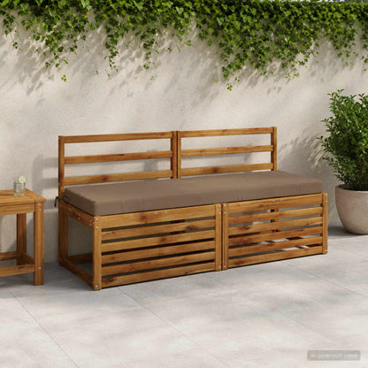 vidaXL 2-Piece Bench Cushions SOEST 2 pcs 100% Polyester Taupe 1