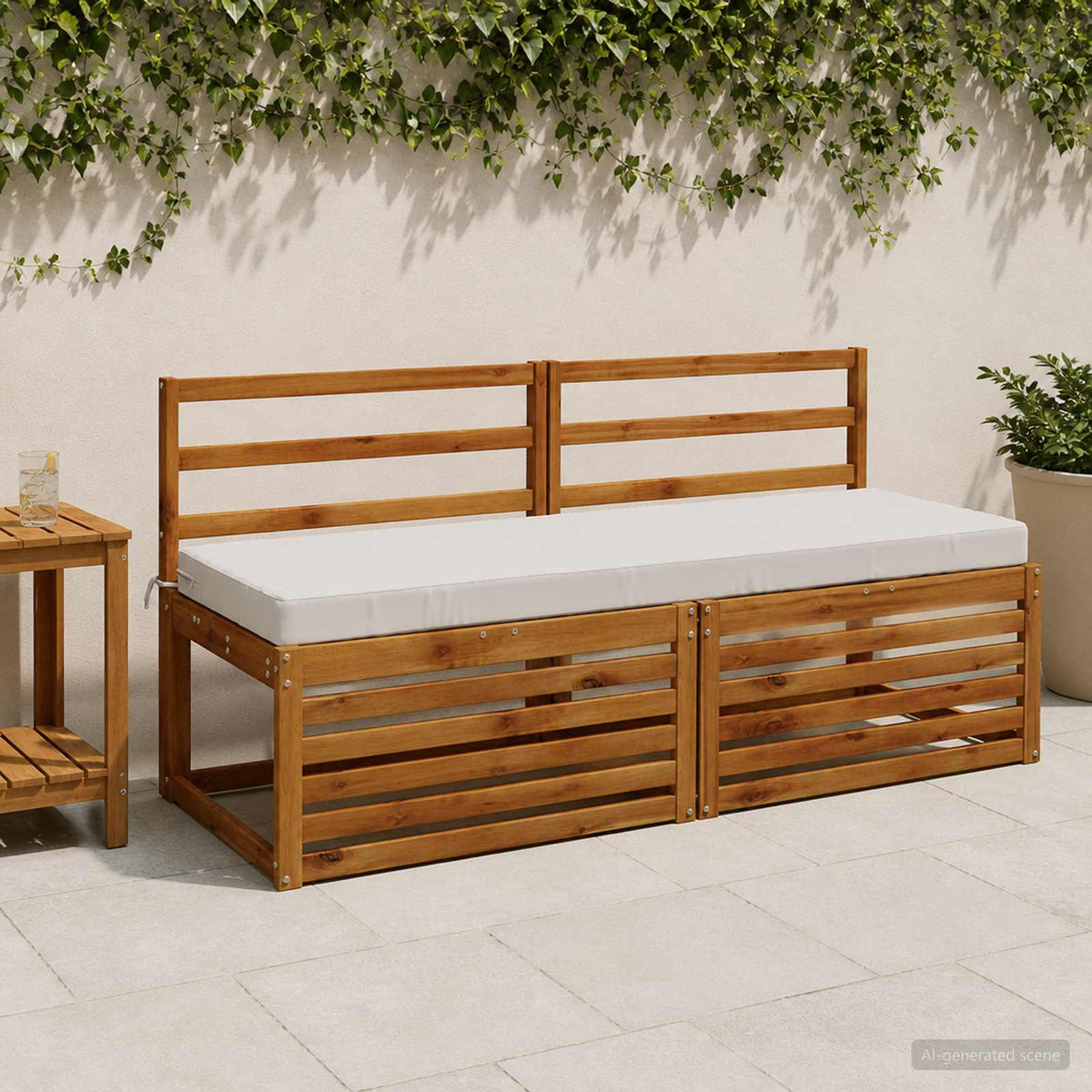 vidaXL 2-Piece Bench Cushions SOEST 2 pcs 100% Polyester White 1