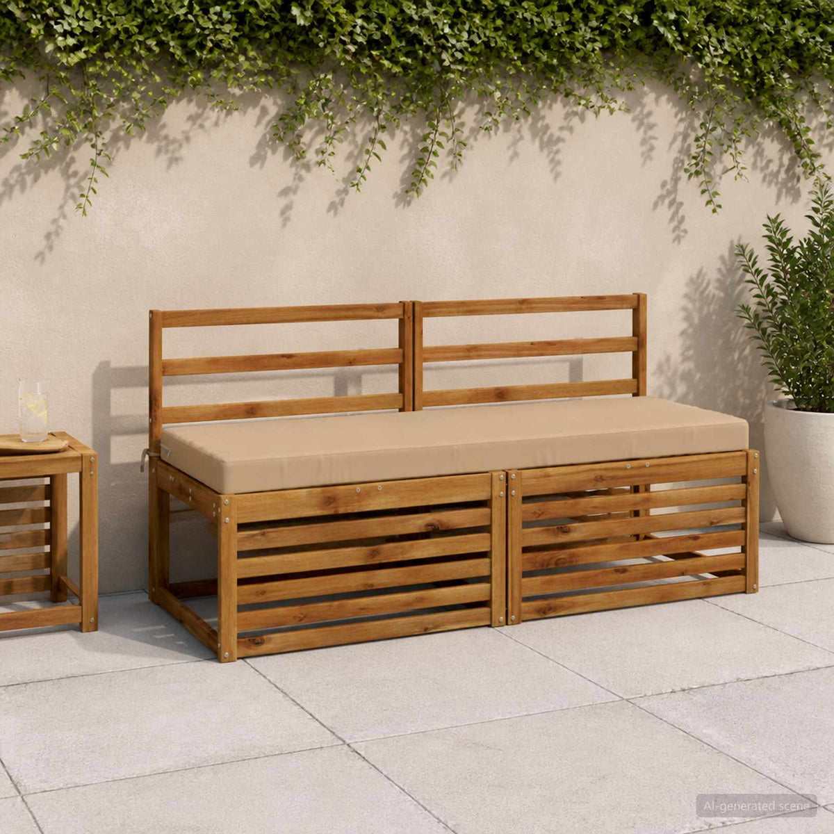 vidaXL 2-Piece Bench Cushions SOEST 2 pcs 100% Polyester Sand 1