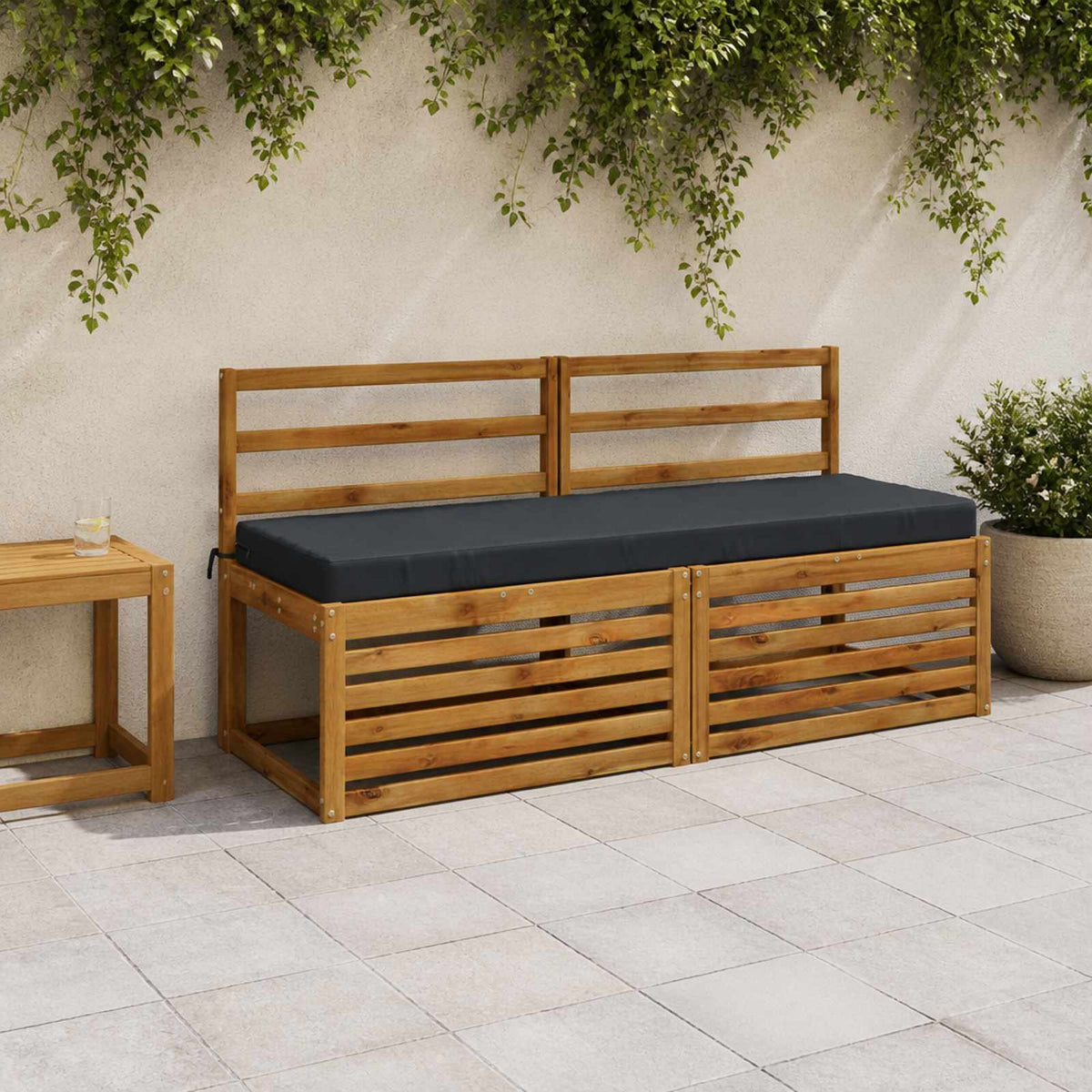 vidaXL Bench Cushions SOEST 2 pcs 100% Polyester Dark Blue 1