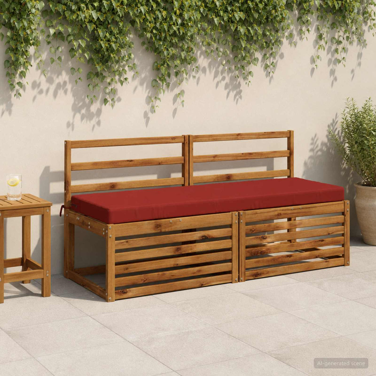 vidaXL 2-Piece Bench Cushions SOEST 2 pcs 100% Polyester Red 1