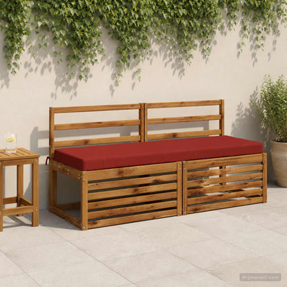 vidaXL 2-Piece Bench Cushions SOEST 2 pcs 100% Polyester Red 1