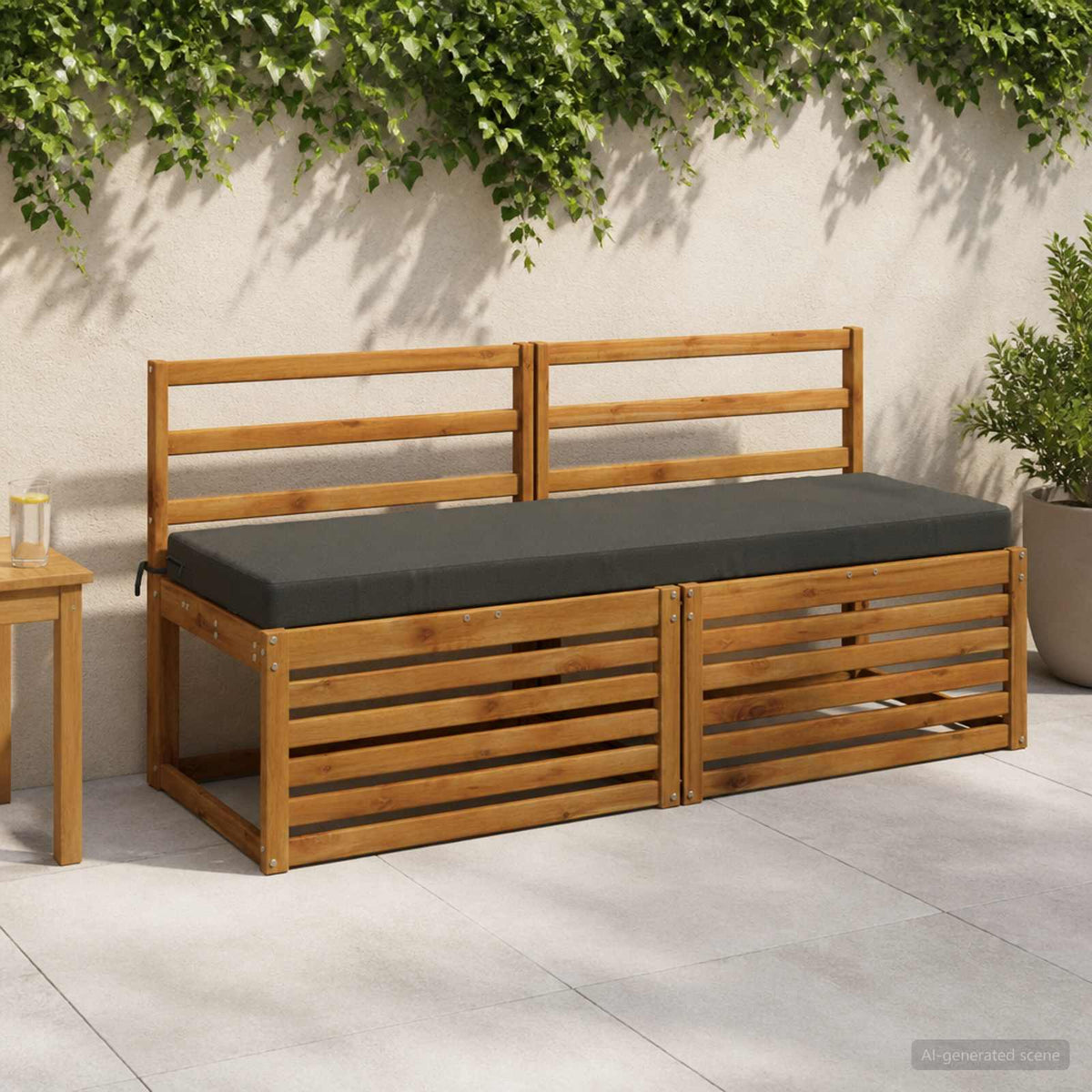vidaXL 2-Piece Bench Cushions SOEST 2 pcs 100% Polyester Anthracite 1