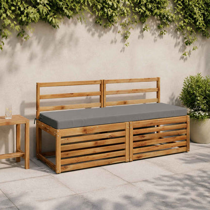 vidaXL Bench Cushions SOEST 2 pcs 100% Polyester Grey 150 x 50 x 8 cm 1
