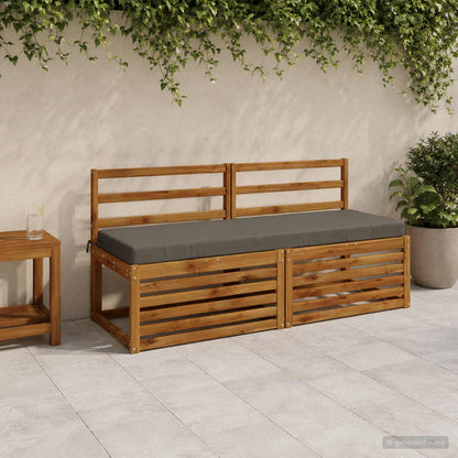 vidaXL 2-Piece Bench Cushions SOEST 2 pcs 100% Polyester Grey 1