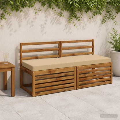 vidaXL 2-Piece Bench Cushions SOEST 2 pcs 100% Polyester Beige 1