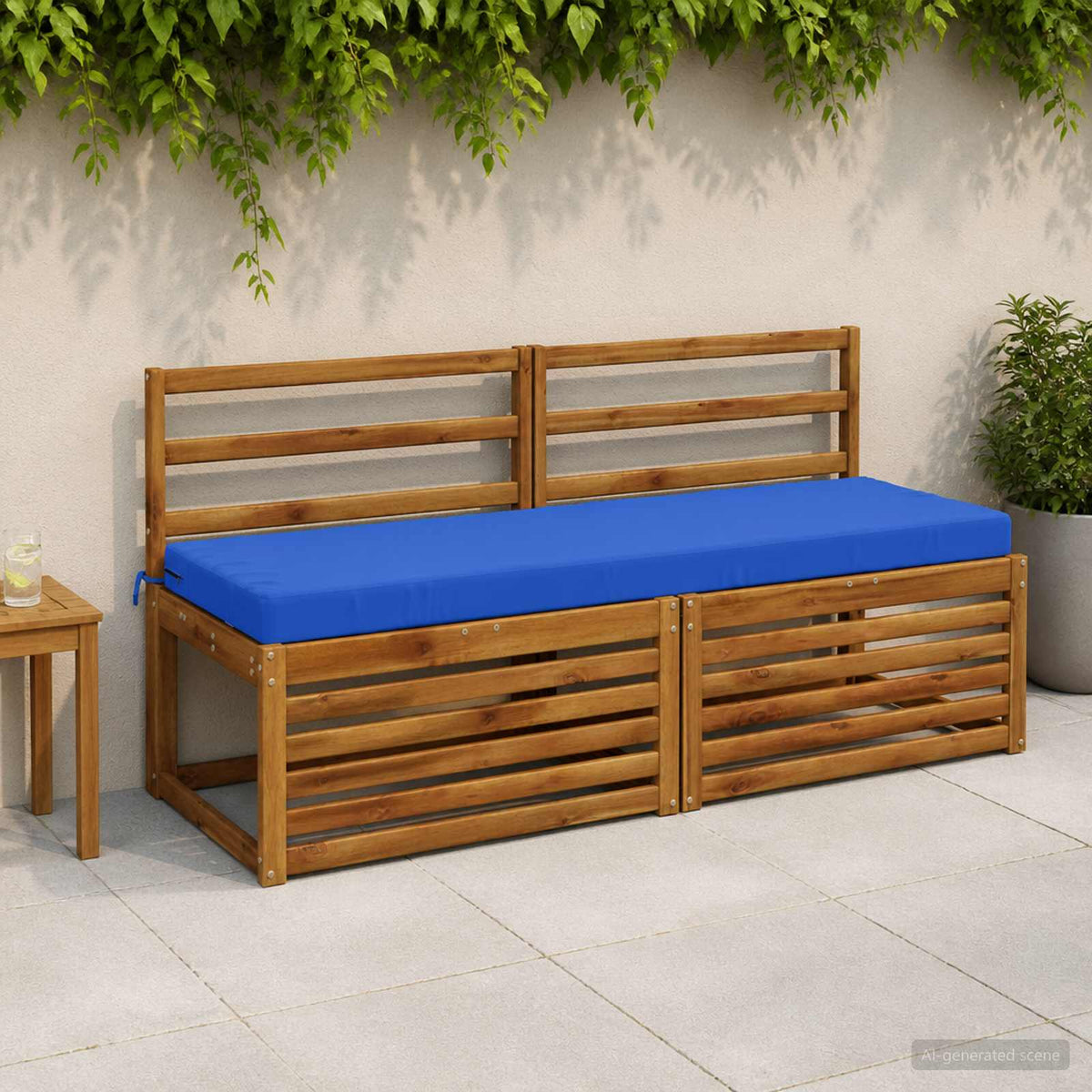 vidaXL 2-Piece Bench Cushions SOEST 2 pcs 100% Polyester Royal Blue 1