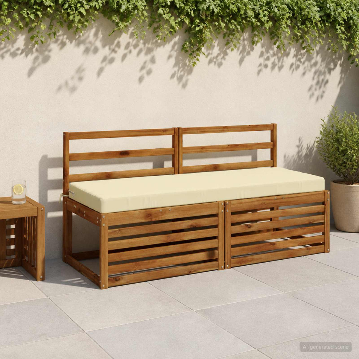 vidaXL 2-Piece Bench Cushions SOEST 2 pcs 100% Polyester Cream 1