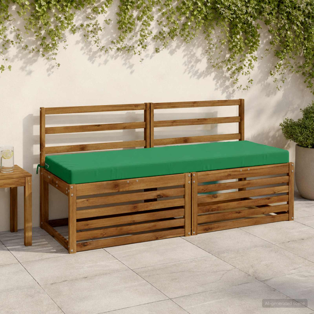vidaXL 2-Piece Bench Cushions SOEST 2 pcs 100% Polyester Green 1
