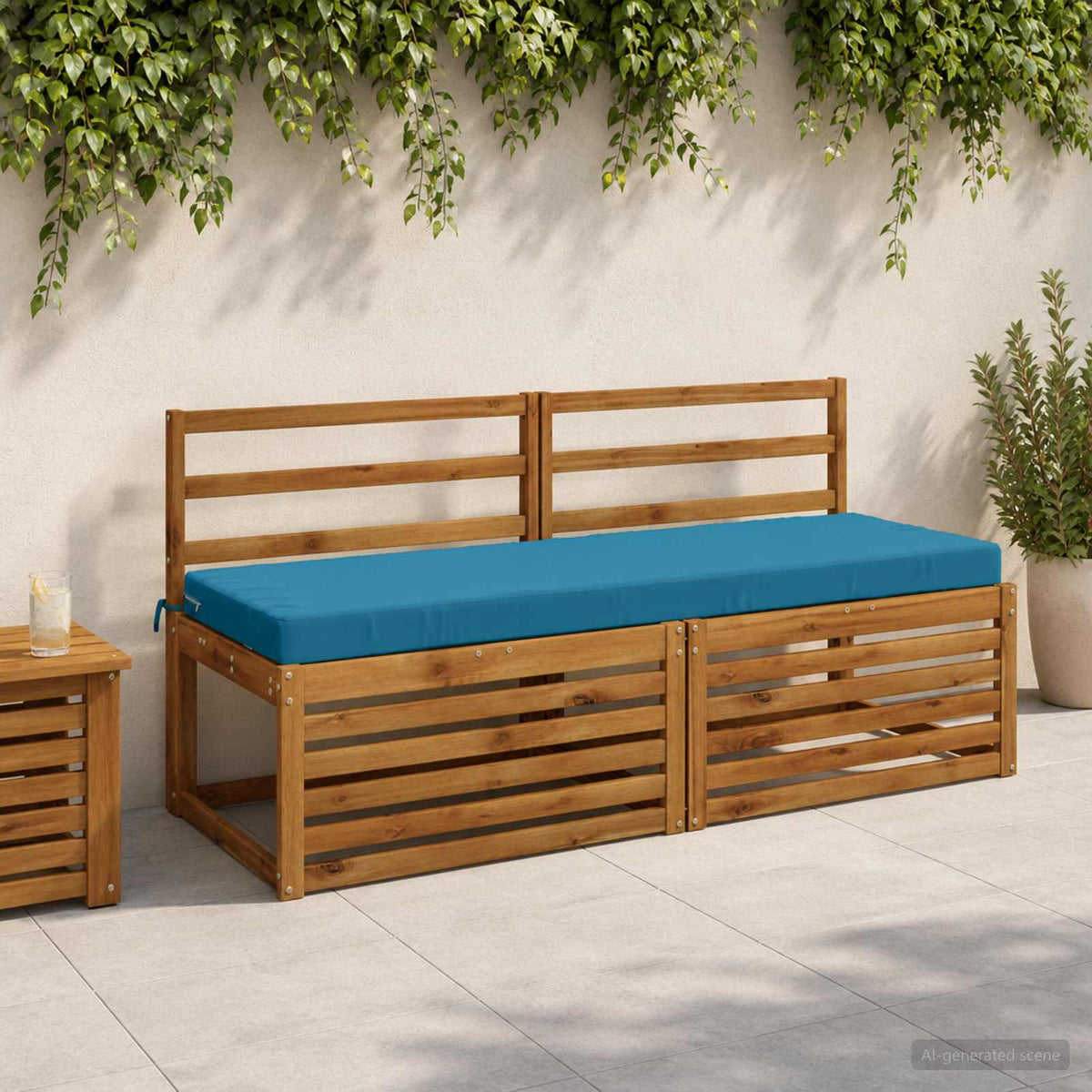 vidaXL 2-Piece Bench Cushions SOEST 2 pcs 100% Polyester Light Blue 1
