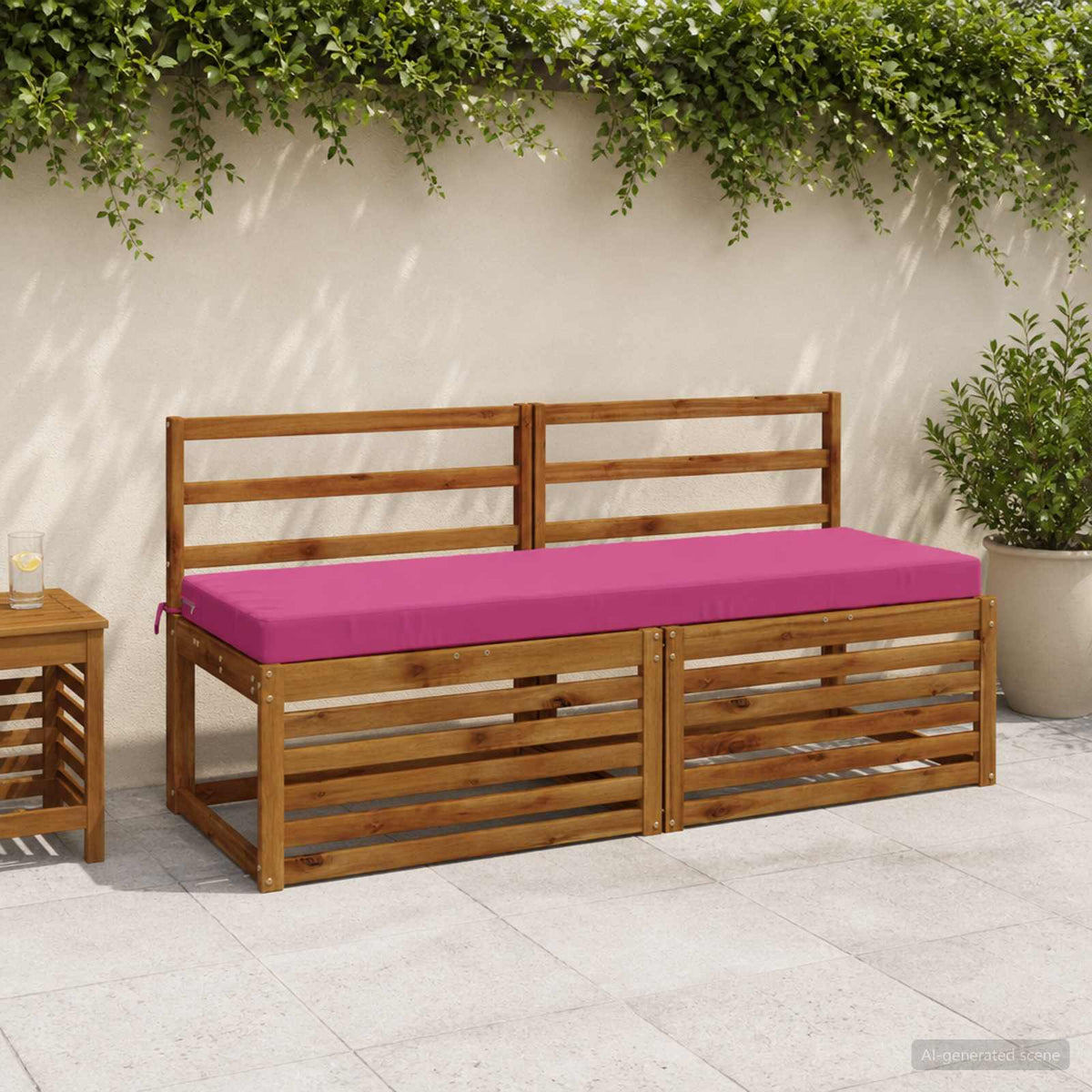 vidaXL 2-Piece Bench Cushions SOEST 2 pcs 100% Polyester Pink 1