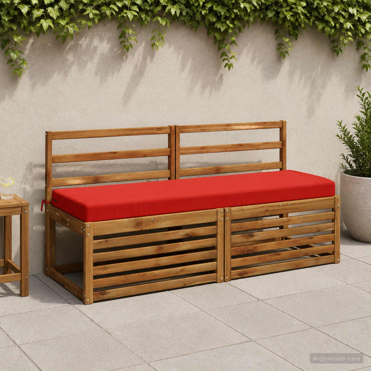 vidaXL 2-Piece Bench Cushions SOEST 2 pcs 100% Polyester Red 1