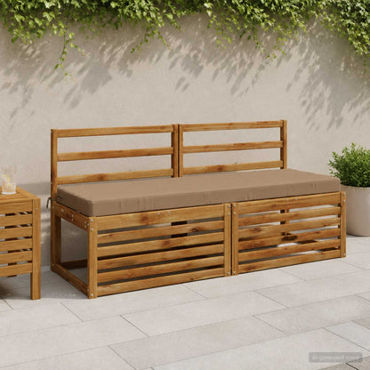 vidaXL 2-Piece Bench Cushions SOEST 2 pcs 100% Polyester Taupe 1