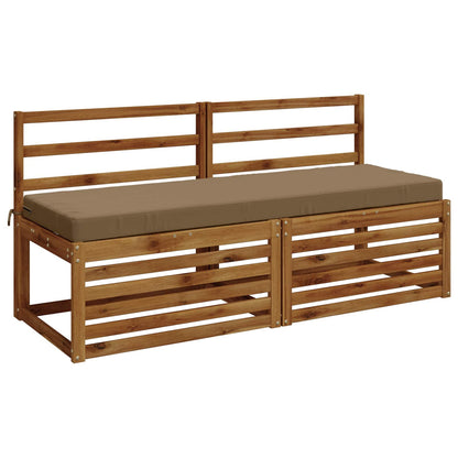 vidaXL 2-Piece Bench Cushions SOEST 2 pcs 100% Polyester Taupe 3