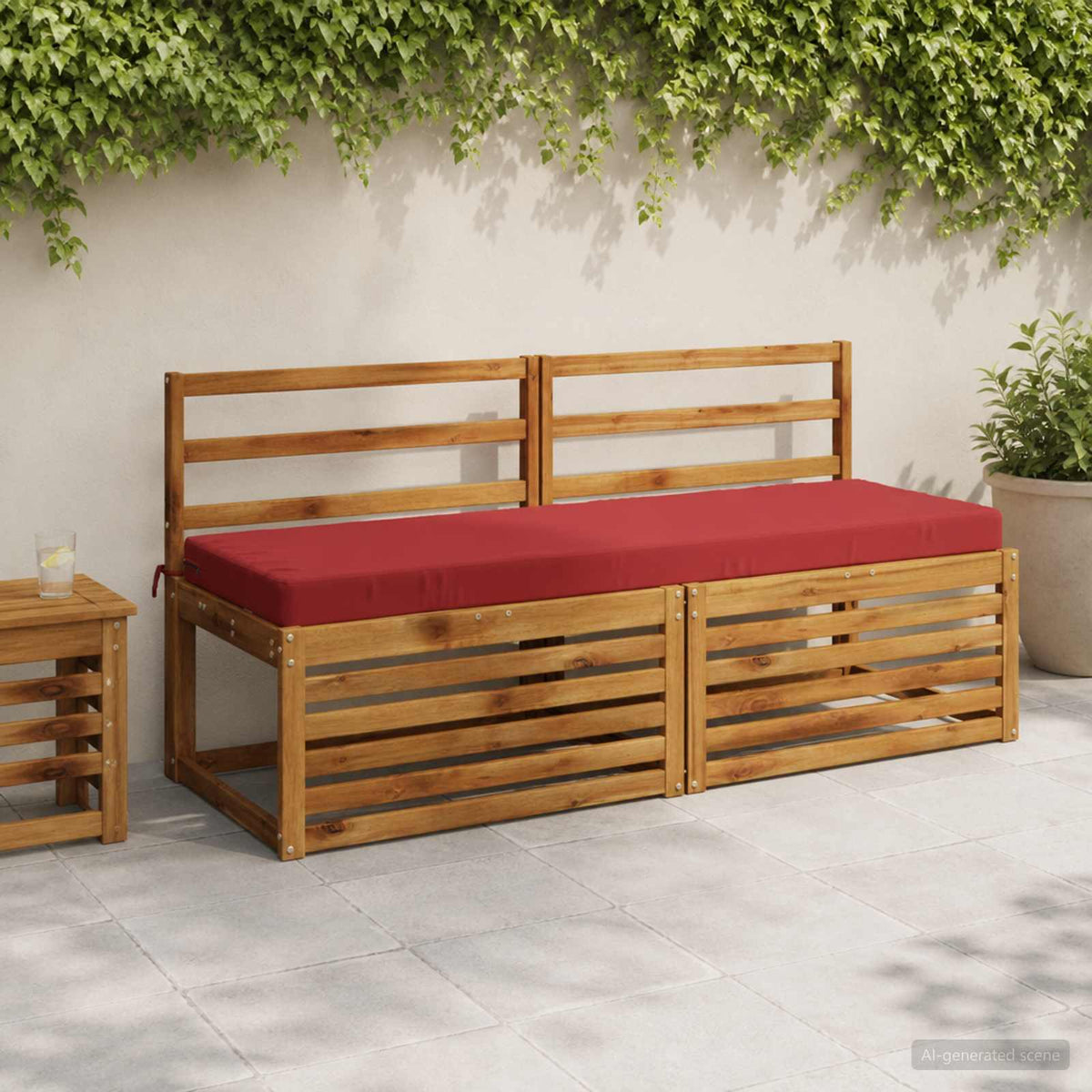 vidaXL 2-Piece Bench Cushions SOEST 2 pcs 100% Polyester Wine Red 1