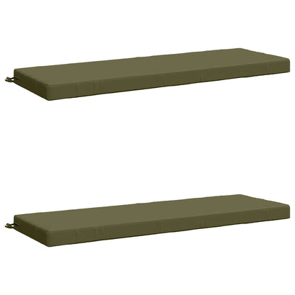vidaXL Bench Cushions SOEST 2 pcs 100% Polyester Olive Green 2