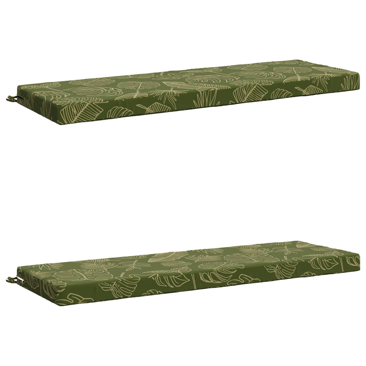vidaXL Bench Cushions SOEST 2 pcs 100% Polyester Leaf Design 2