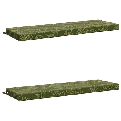 vidaXL Bench Cushions SOEST 2 pcs 100% Polyester Leaf Design 2