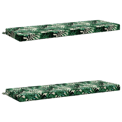 vidaXL Bench Cushions SOEST 2 pcs 100% Polyester Leaf Pattern 2