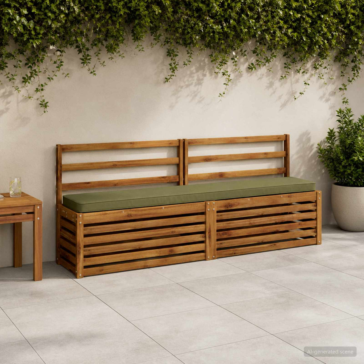 2-Piece Bench Cushions in Olive Green