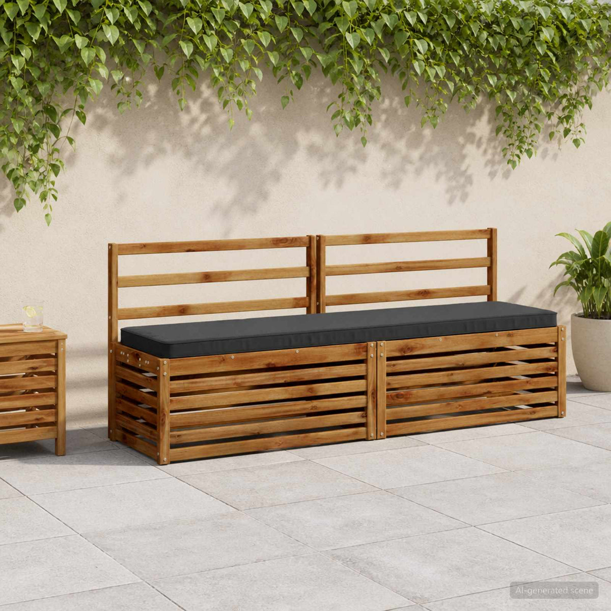 vidaXL 2-Piece Bench Cushions VUGHT 2 pcs 100% Polyester Anthracite 1
