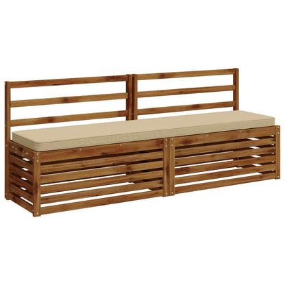 vidaXL 2-Piece Bench Cushions VUGHT 2 pcs 100% Polyester Beige 3