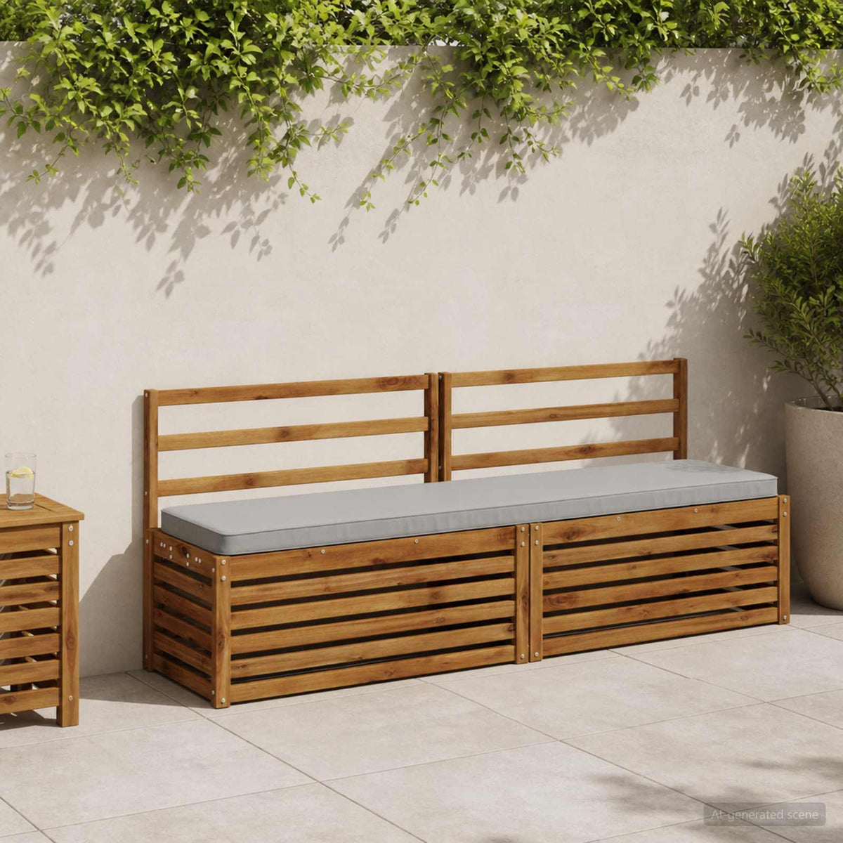 vidaXL 2-Piece Bench Cushions VUGHT 2 pcs 100% Polyester Grey 1