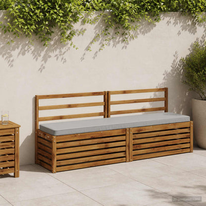 vidaXL 2-Piece Bench Cushions VUGHT 2 pcs 100% Polyester Grey 1