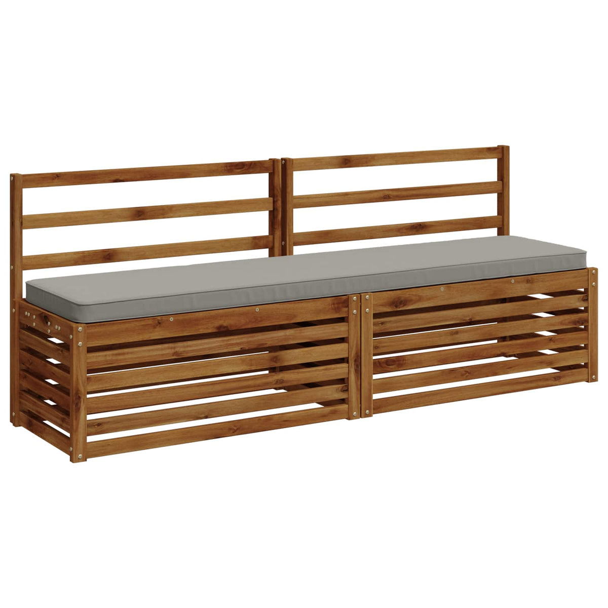 vidaXL 2-Piece Bench Cushions VUGHT 2 pcs 100% Polyester Grey 3